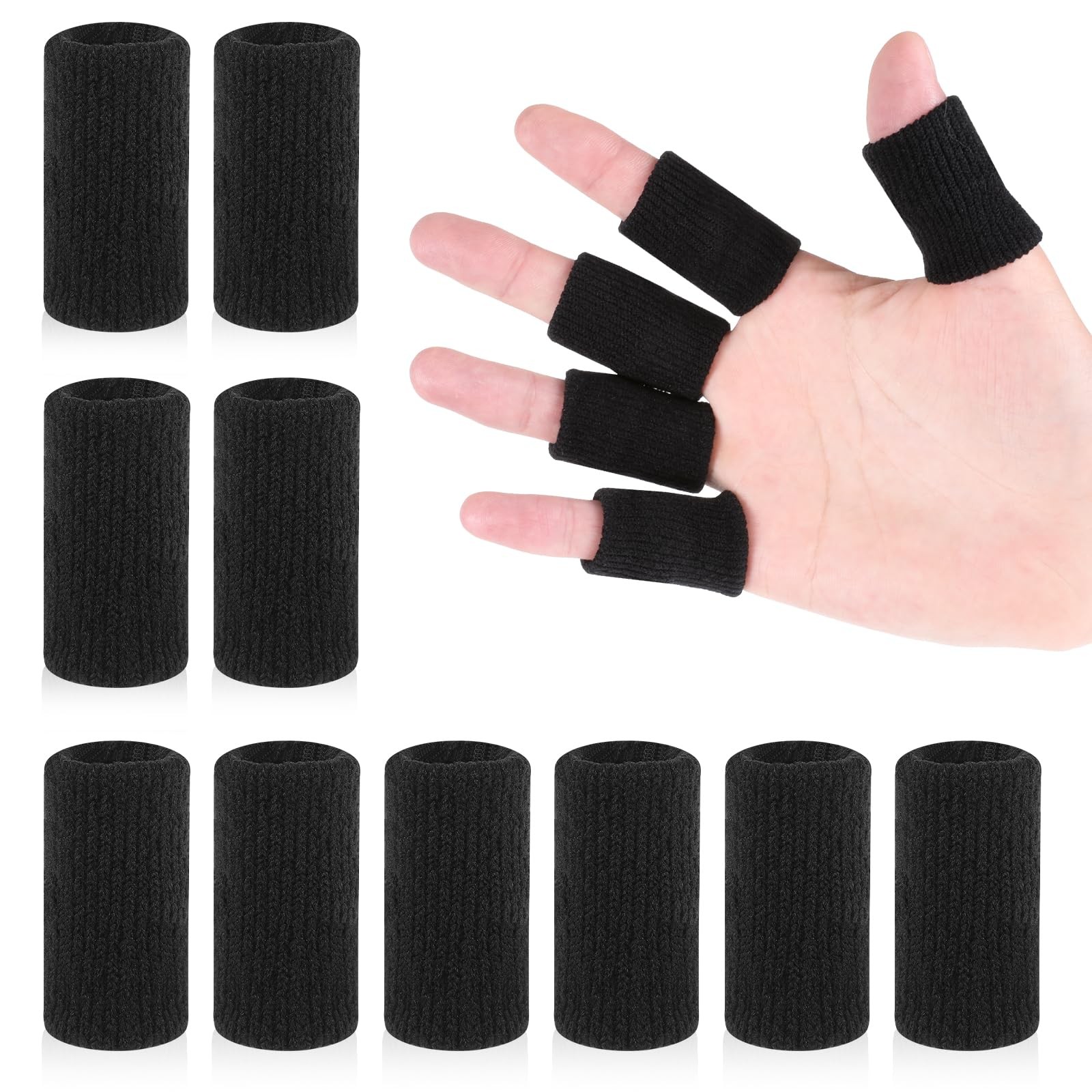 10 Pcs Finger Sleeve Compression Supports Protectors Thumb Brace Finger Sleeves