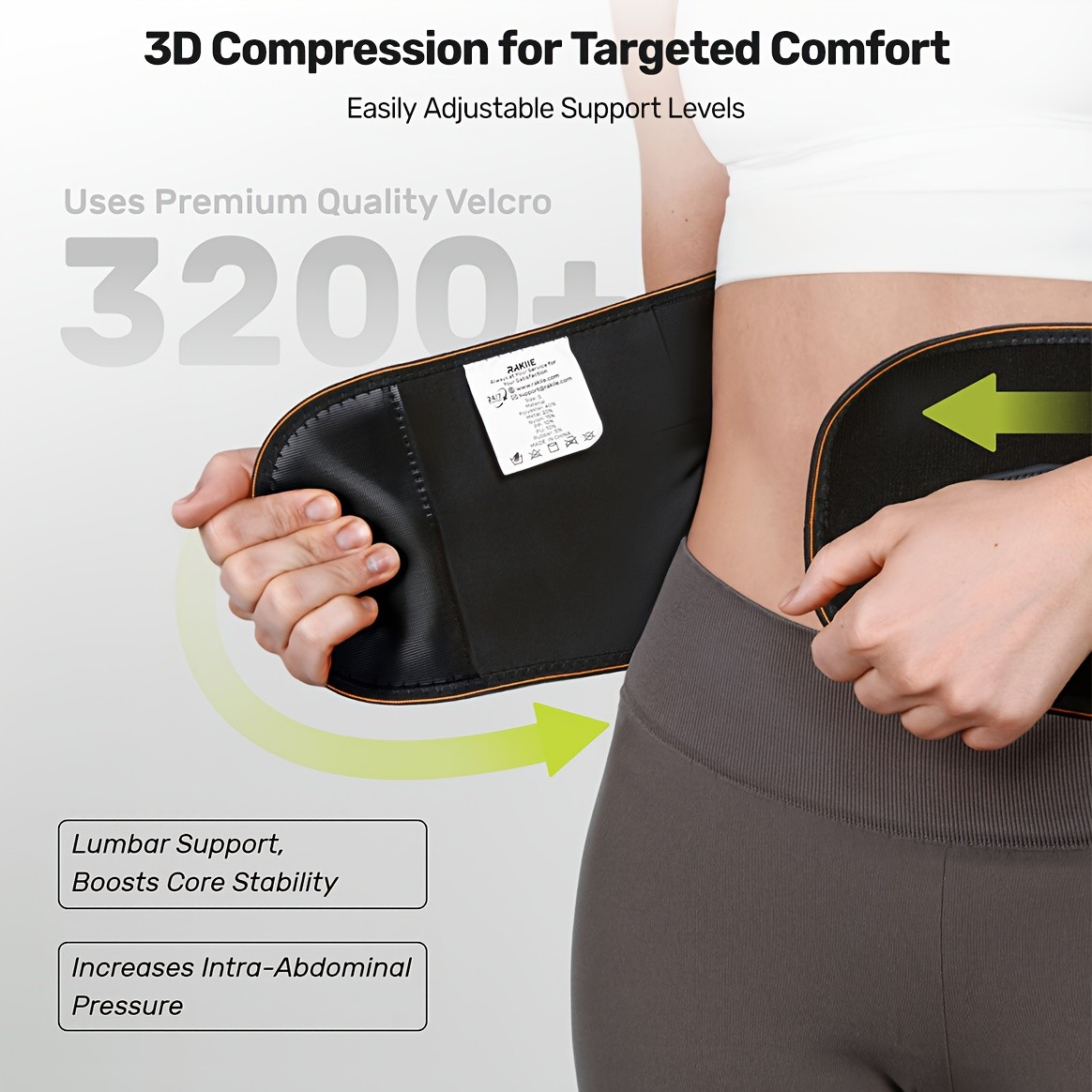 8X Powerful Lumbar Support Back Brace with Massage Pad – Breathable Lower Back S