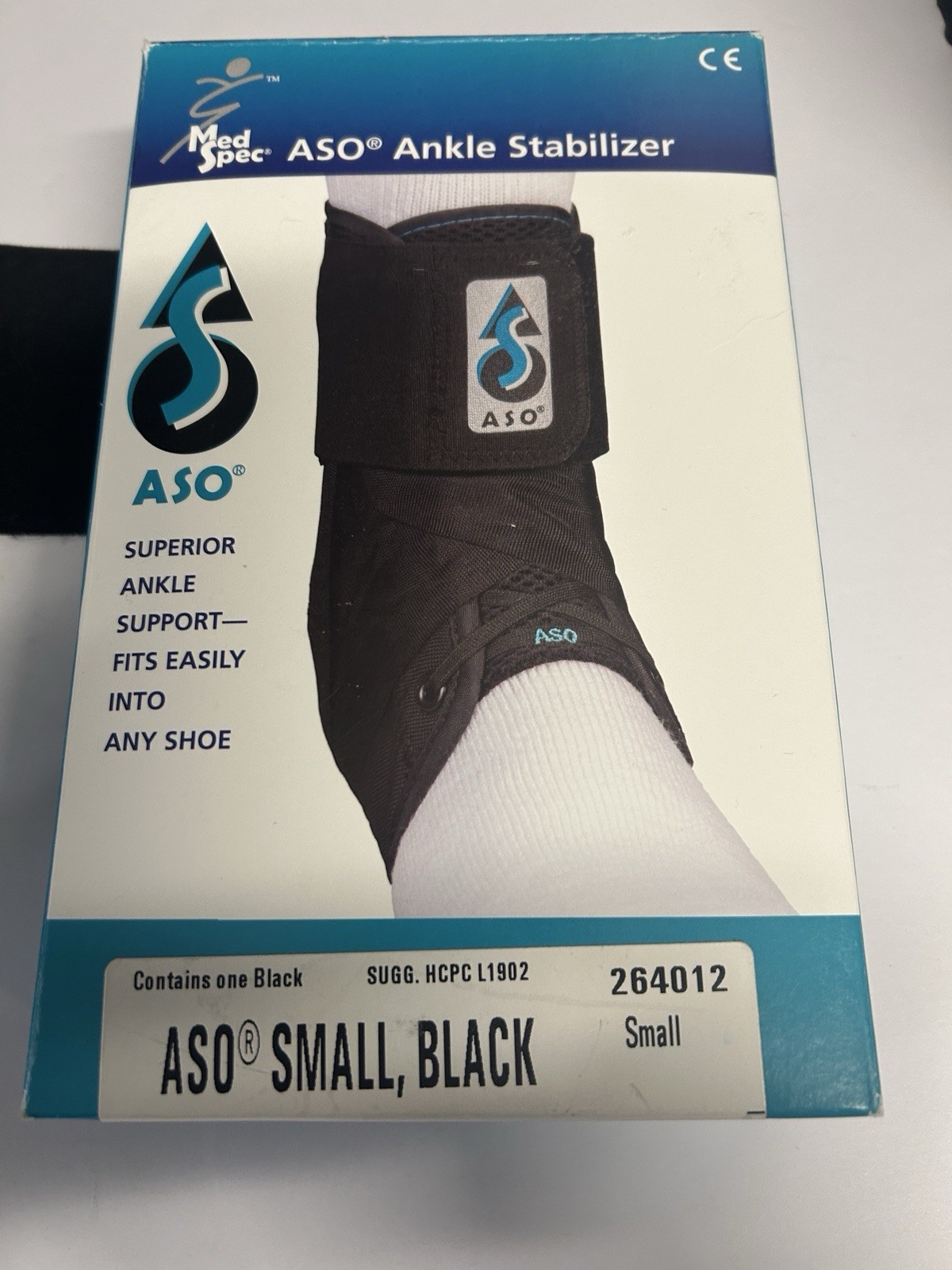 Med Spec ASO Ankle Stabilizer (Small, Black) – Ankle Brace for Sprained Ankle..