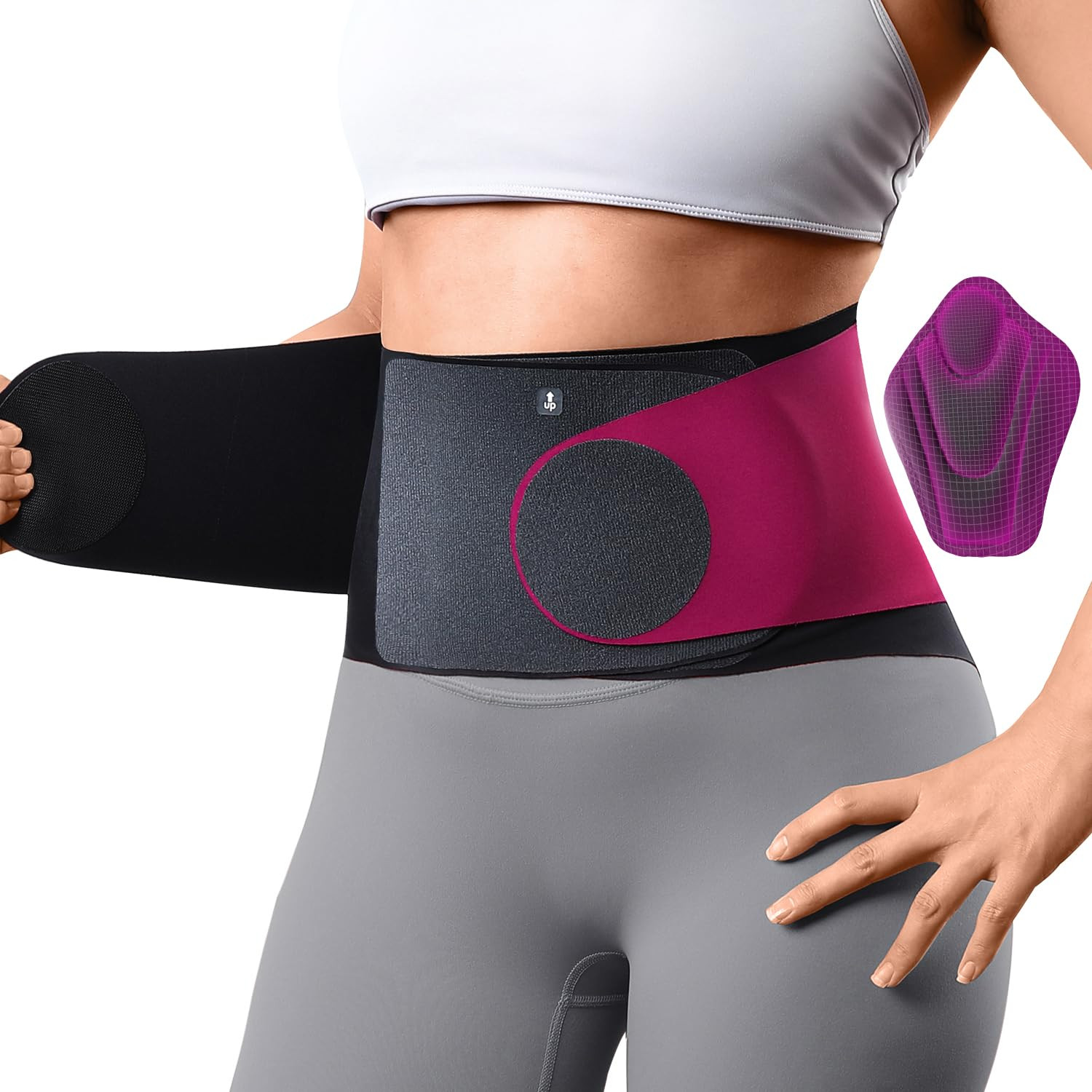 0.5Mm Ultra Thin Back Brace for Women Men, Seamless Yoga Fabric for All Day Comf