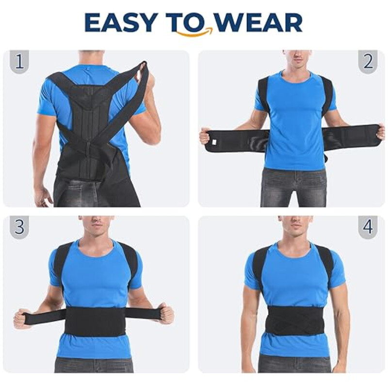 Upgraded Posture Corrector – Neck/Shoulder Pain Relief & Adjustable Straps