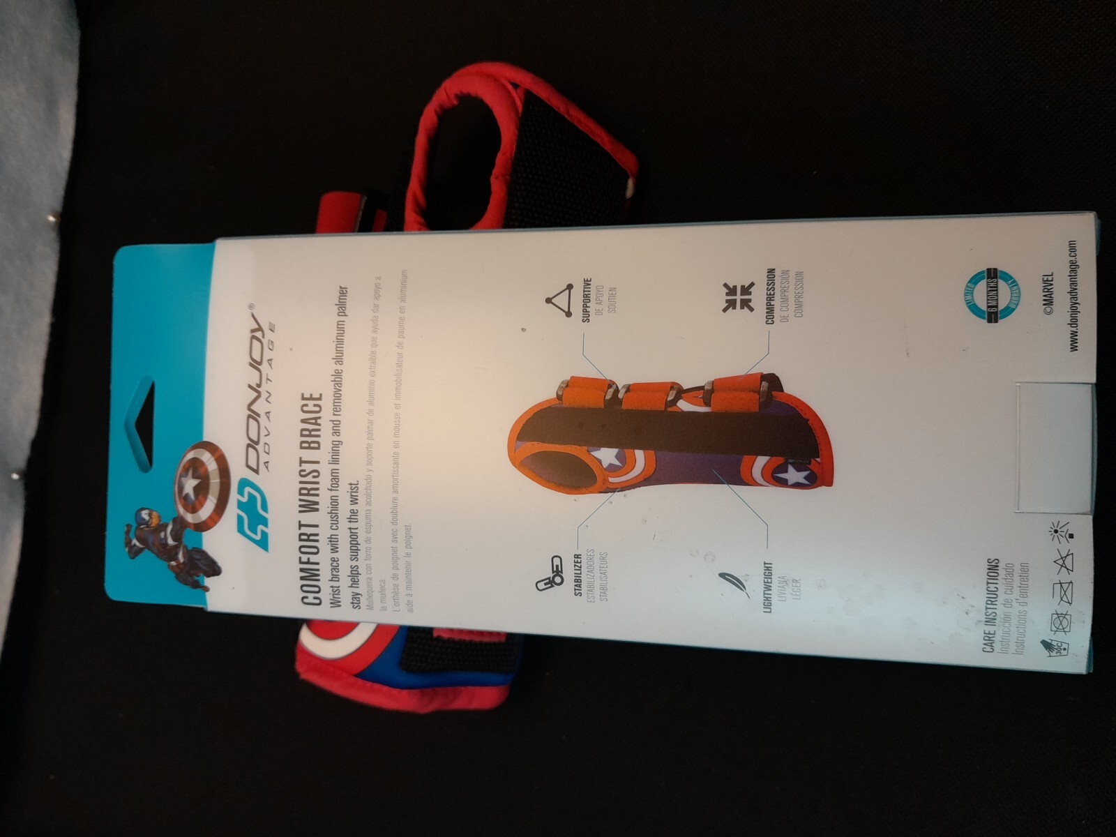 NEW Marvel CAPTAIN AMERICA Comfort Wrist Brace DONJOY ADVTG. Moderate YOUTH LEFT
