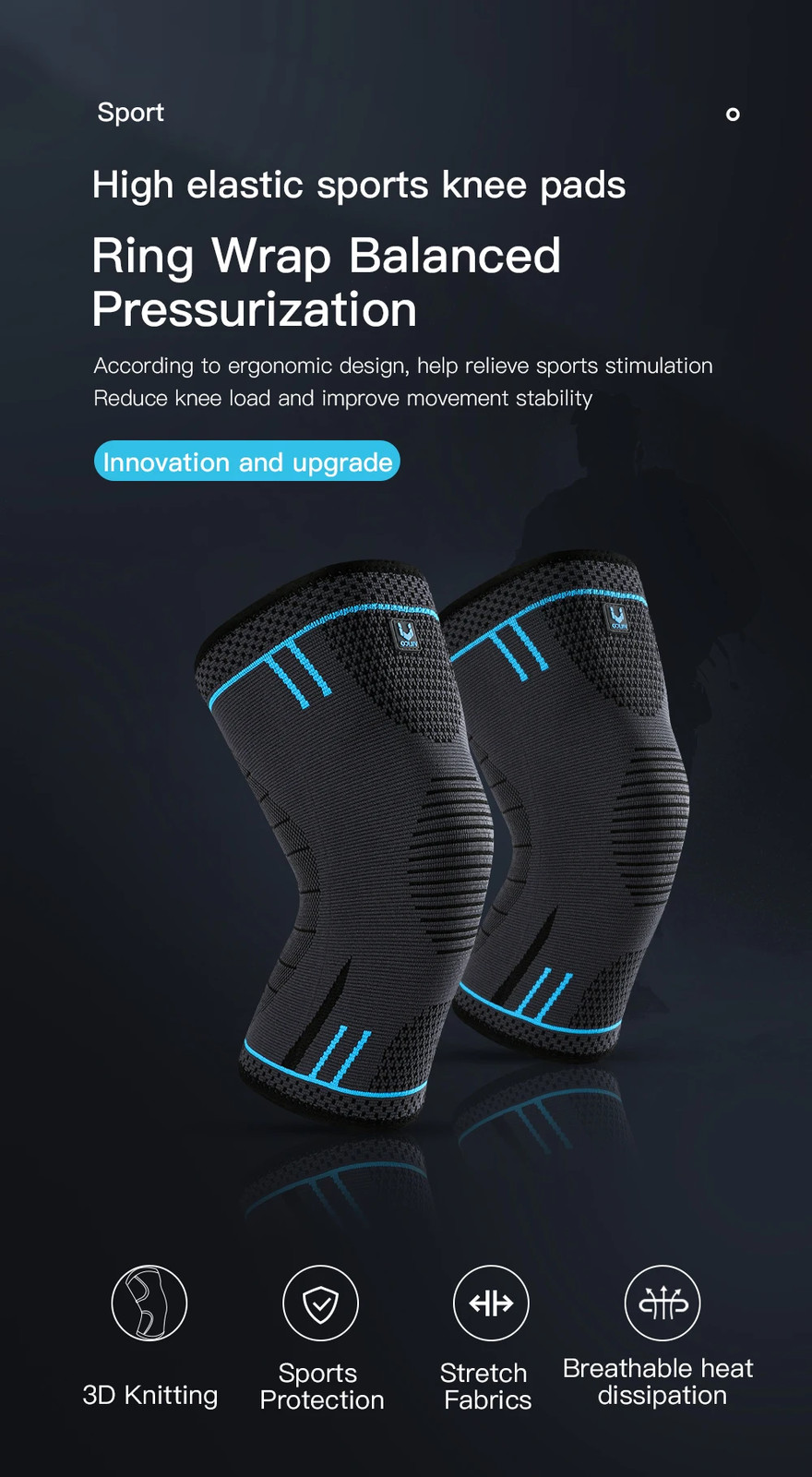 Knee Support Knee Pads Brace Gym Sports Protector Basketball Volleyball Run Gift
