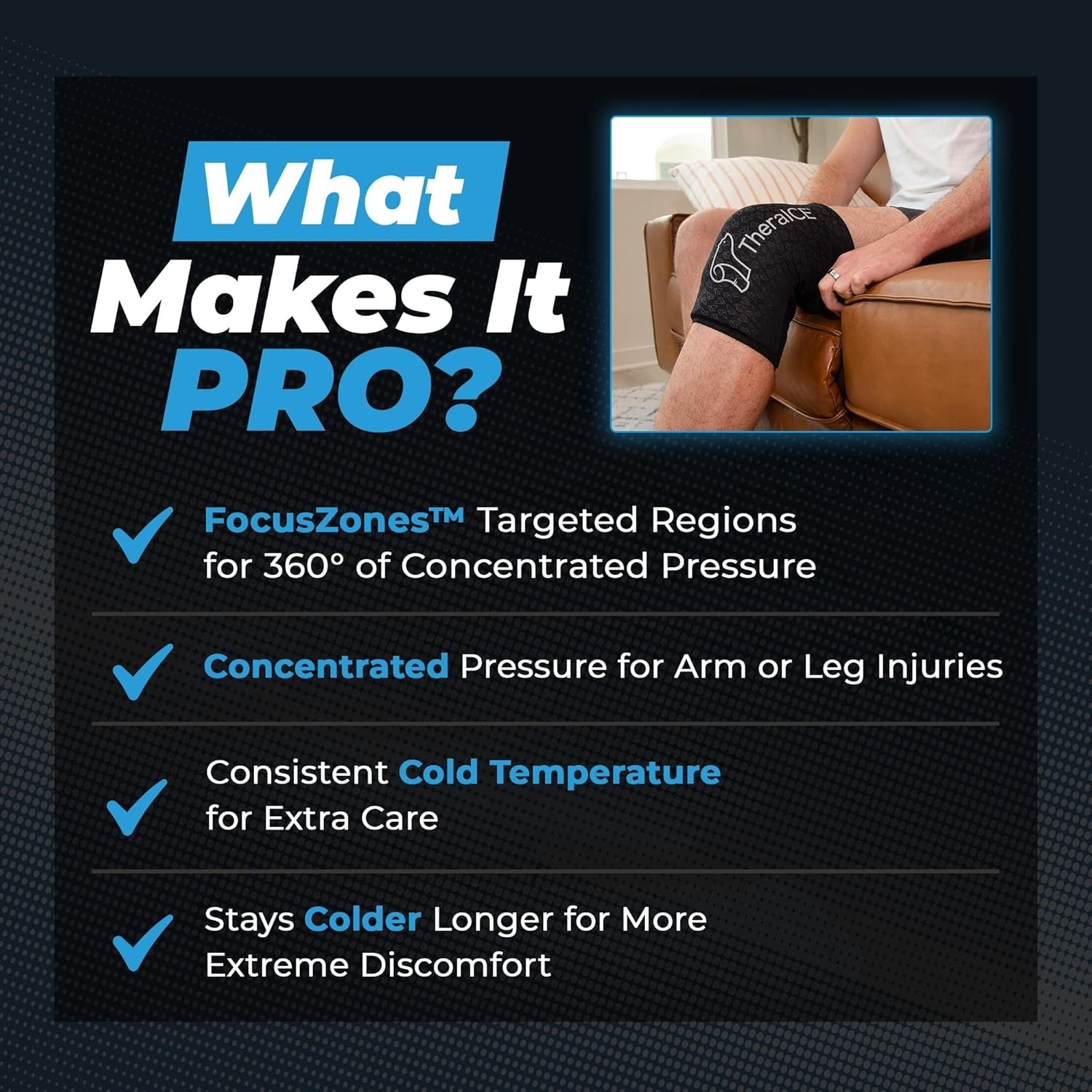 TheraICE Elbow Ice Pack Compression Sleeve for Injuries (PRO Elbow Sleeve, Sm