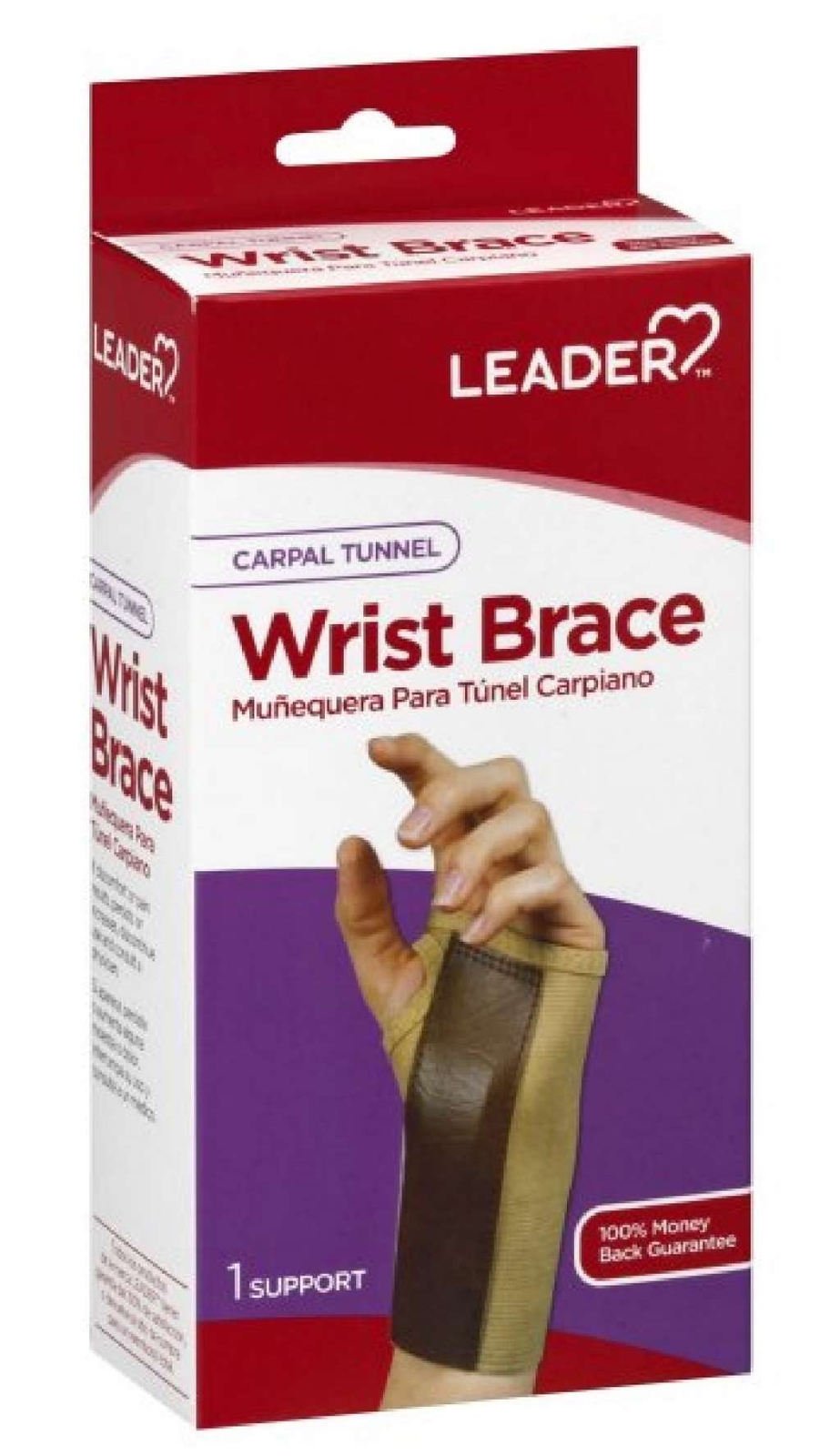 Leader Carpal Tunnel Wrist Brace Left Hand (Beige) Small, Reduces Pain and Provi