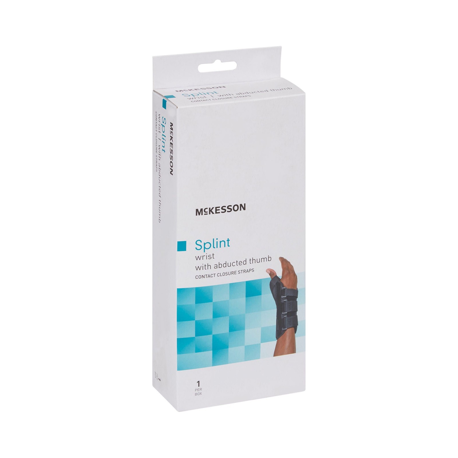 McKesson Hook and Loop Strap Wrist Brace with Abducted Thumb for Left Hand