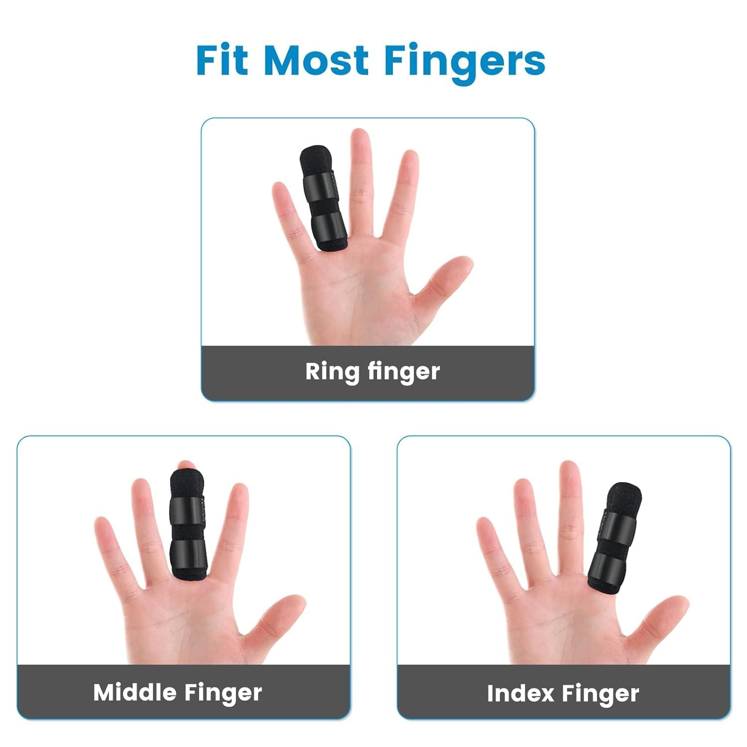 2 Pc Trigger Finger Splints Brace Straightening Arthritis Support Black