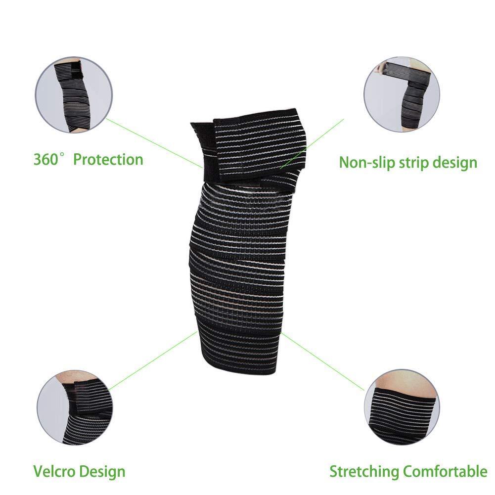 Extra Long Elastic Knee Wrap Compression Bandage Brace Support for Legs, Plantar