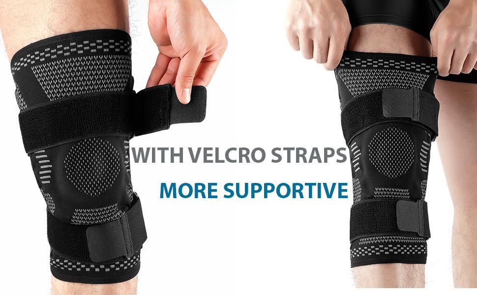 Compression Knee Brace with Side Stabilizers Patella Gel for Running Gym