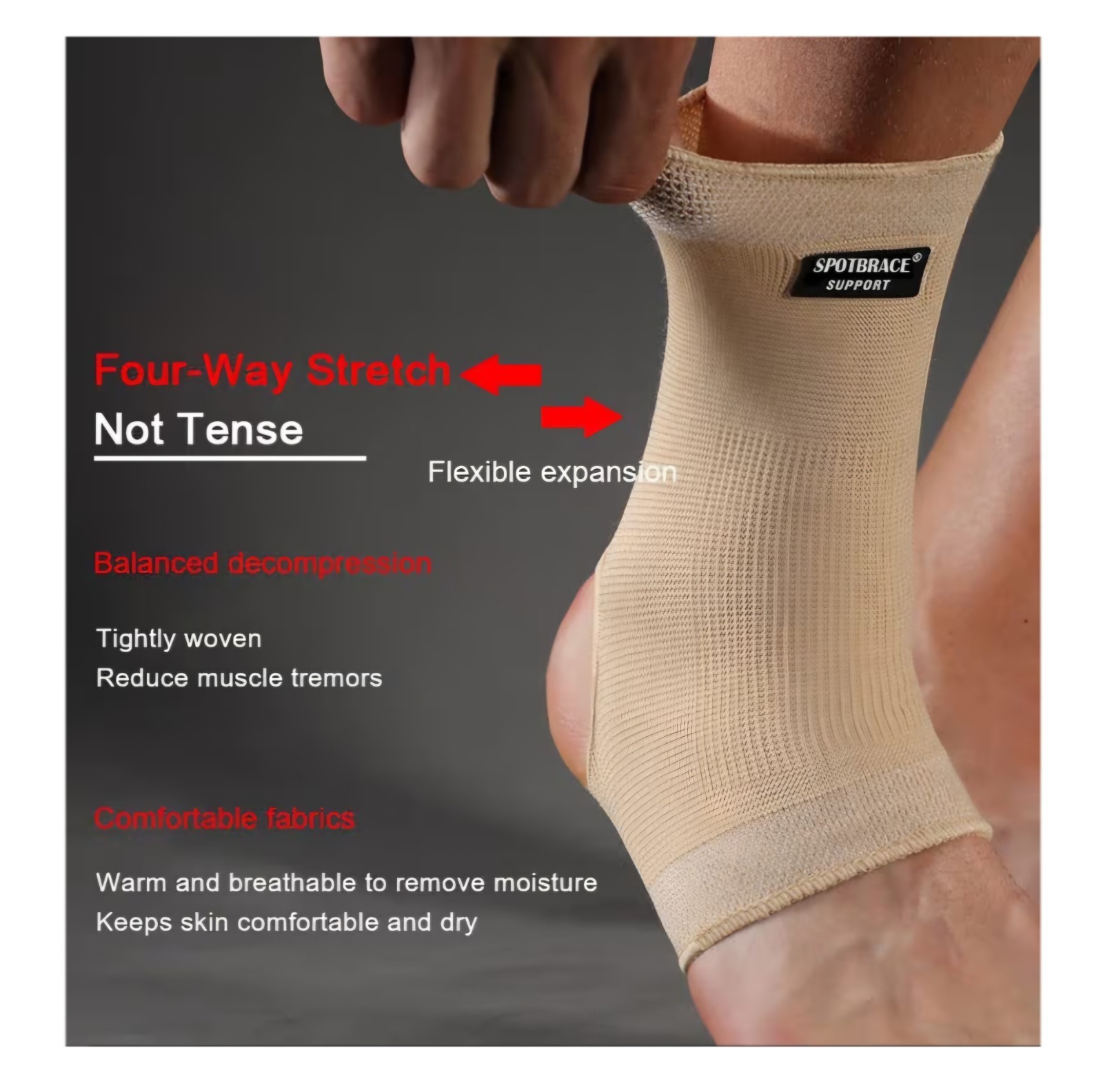 SPOTBRACE Ankle Brace Compression Sleeve(2 PACK),Breathable Ankle Support L/XL