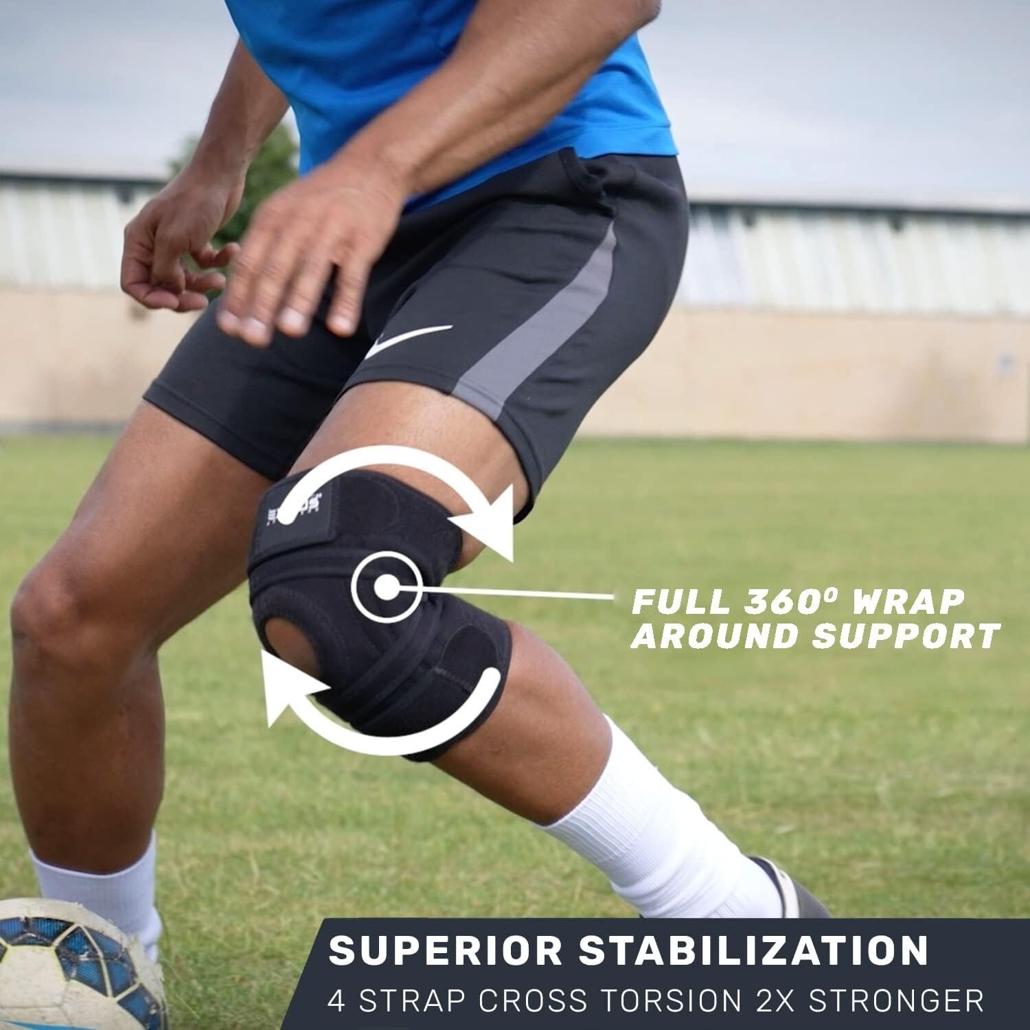 Comfortable Adjustable Knee Brace for Meniscus & Ligament Support – Medium Size