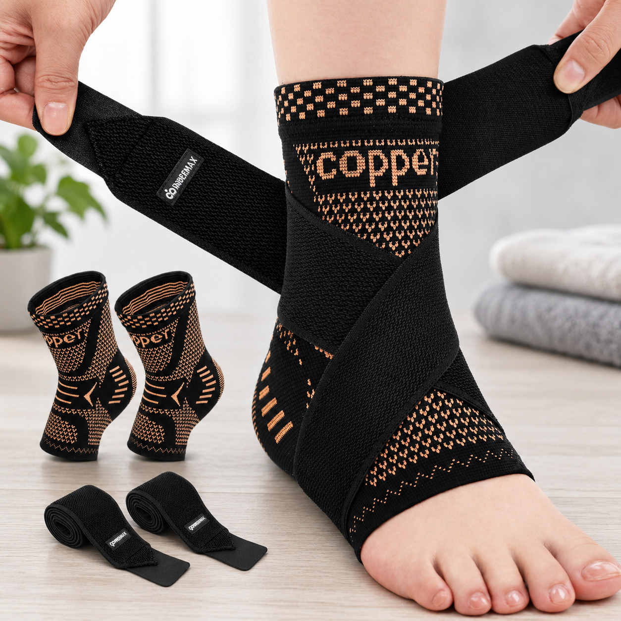 Ankle Support Brace, Adjustable Compression Ankle Braces for Sports, Protection