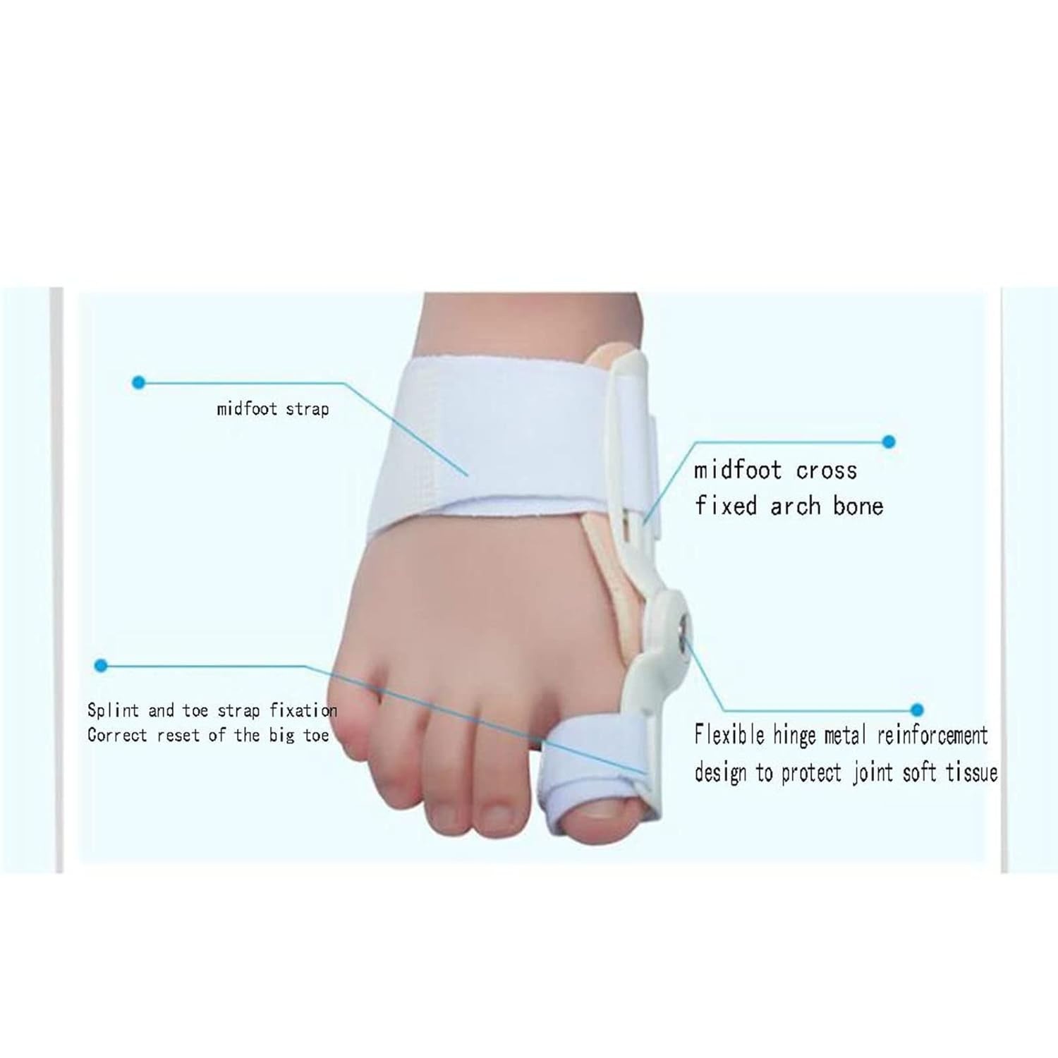Bunion Corrector Big Toe Straightener Adjustable Bunion Splint Silicone Pad