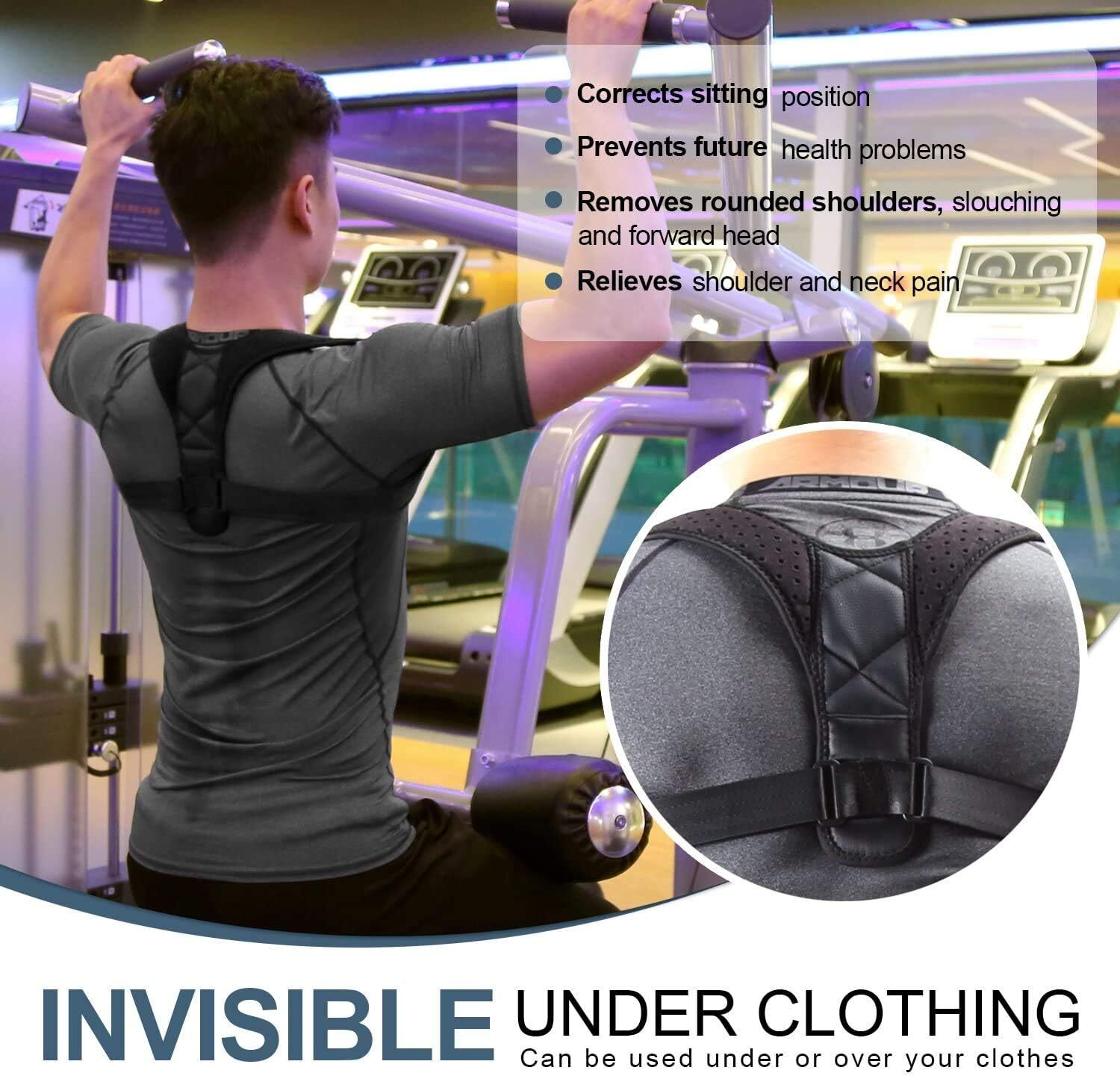Adjustable Posture Corrector Upper Back Straightener Support Shoulder Brace Free