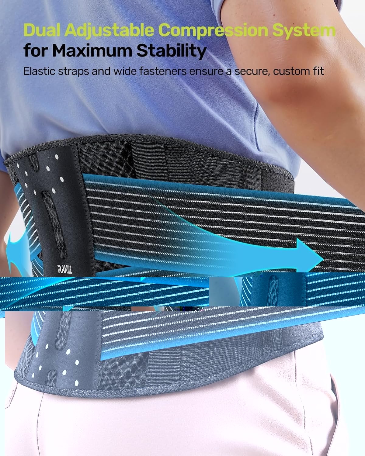 XL Breathable Back Brace with Adjustable Straps for Daily Comfort – Light Gray