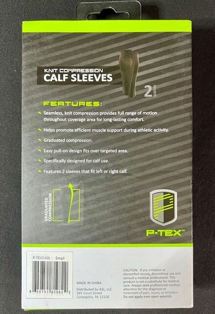 P-TEX PRO Knit Compression Calf Sleeve PTXC150 Black – Small