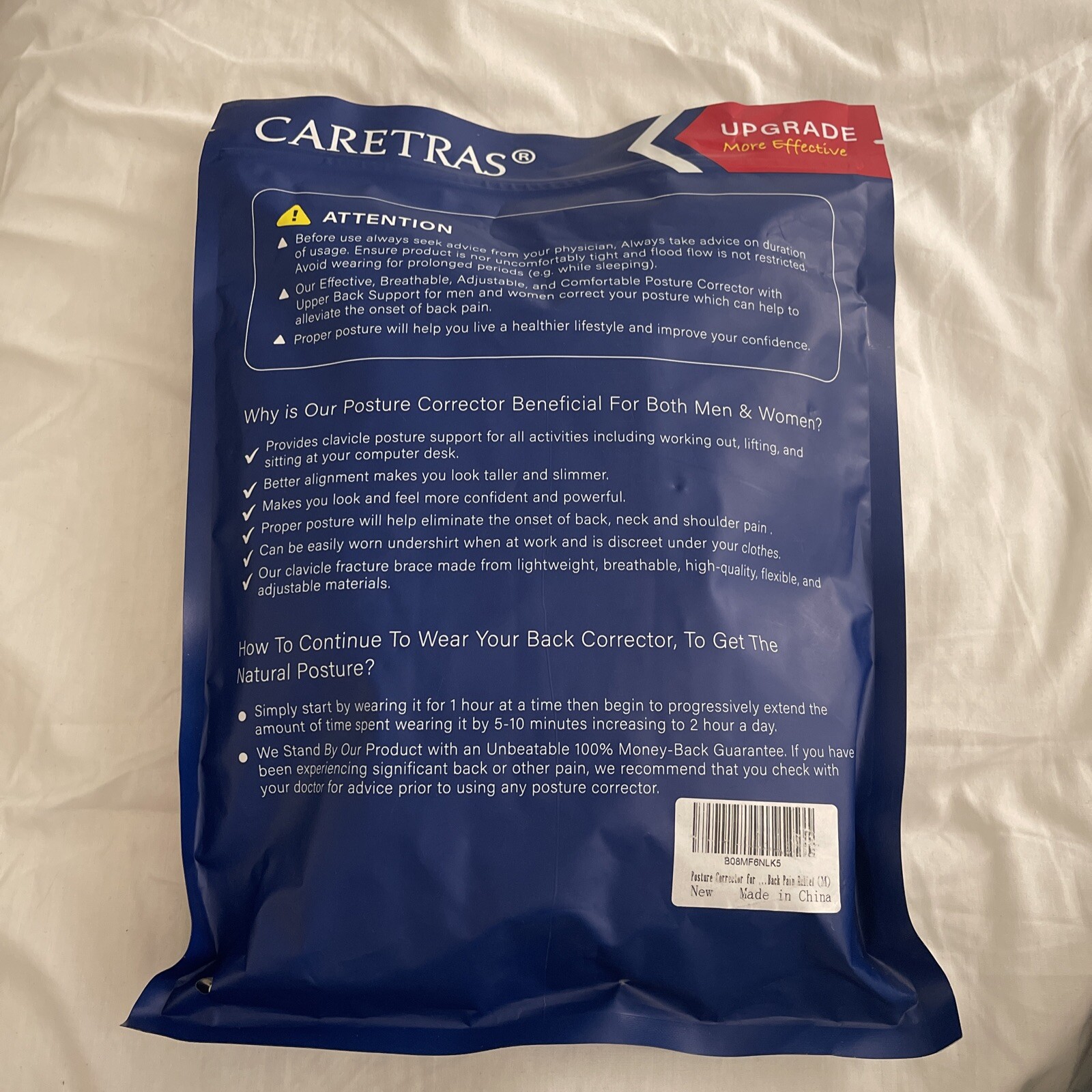 Caretras Posture Corrector For Women & Men Back & Shoulder Brace Size (M)