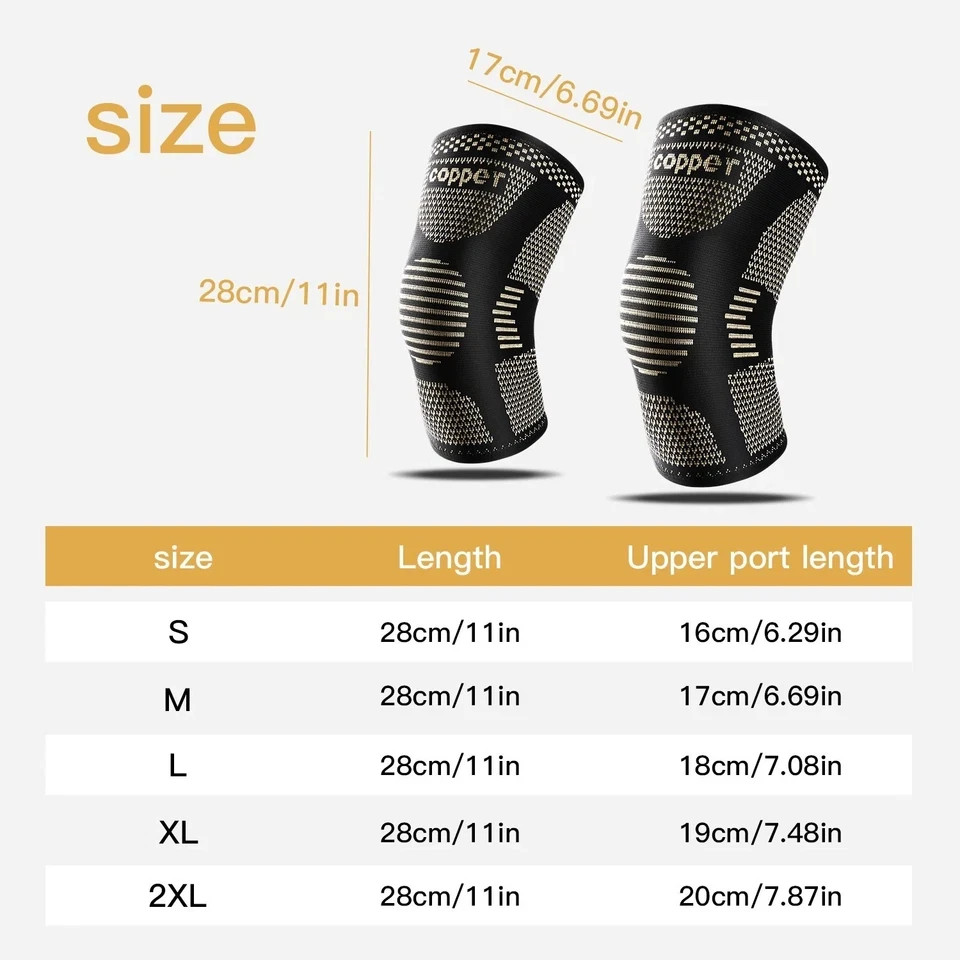 Silicone Knee Sleeve Compression Brace Support Gym Joint Pain Arthritis Relief