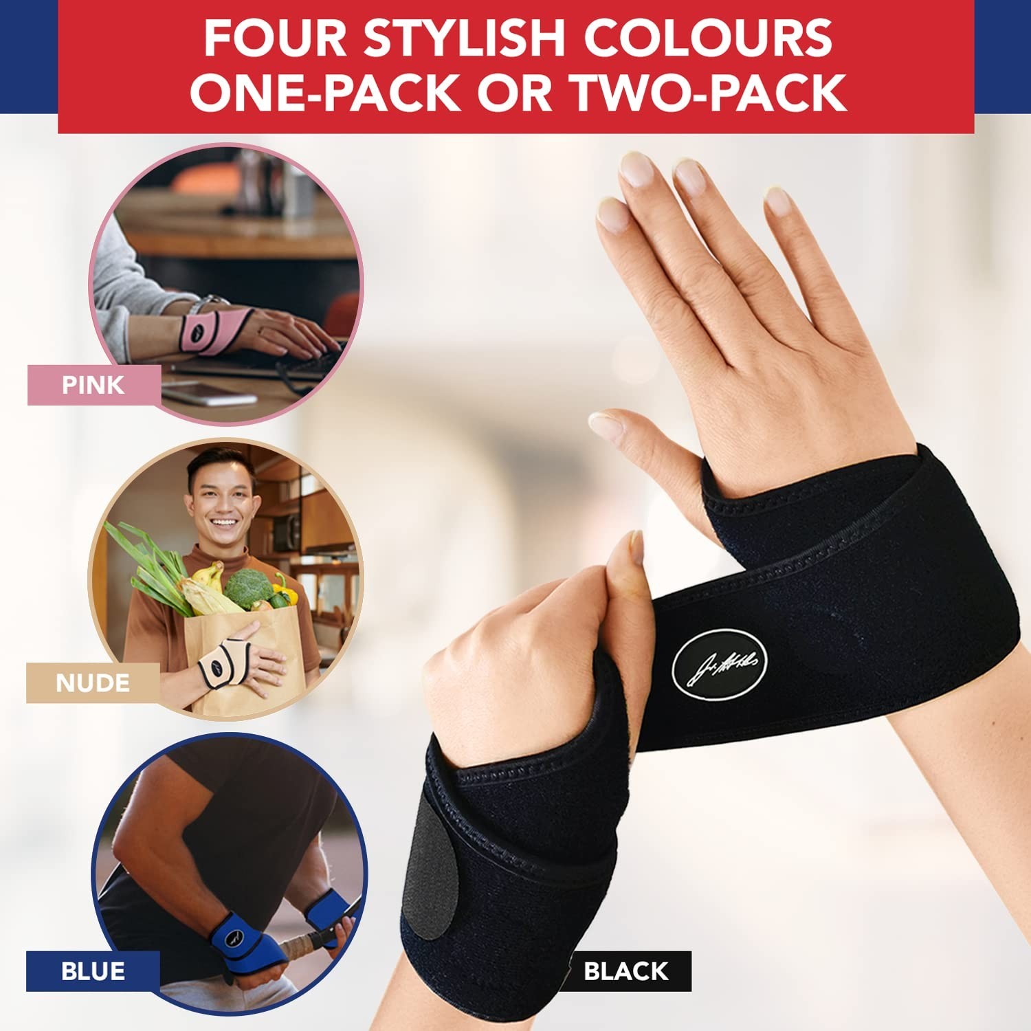 Compact Wrist Brace with Hook & Loop Closure for On-the-Go Support and Strength