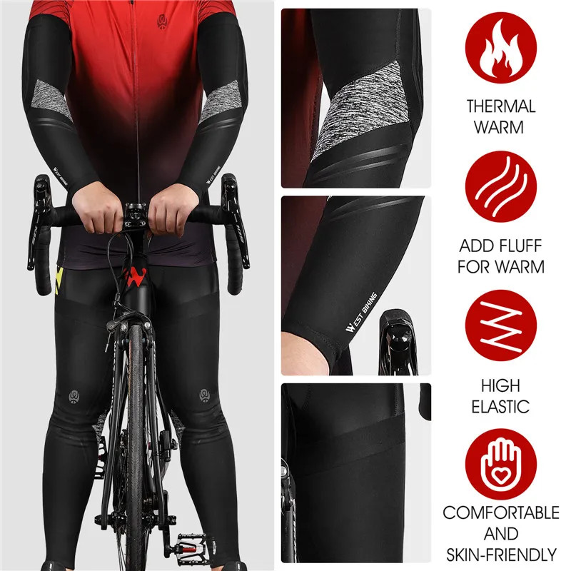 1Pair Autumn Winter Fleece Leg Warmer Running Cycling Windproof Arm