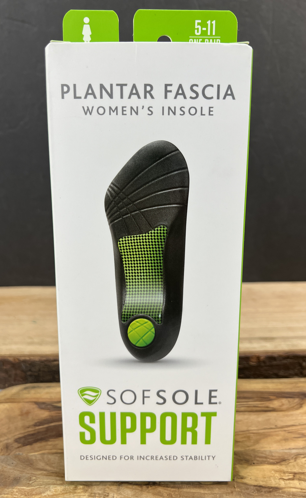 Sofsole Support Plantar Fascia Insole Female 5-11 One Pair. New In Box