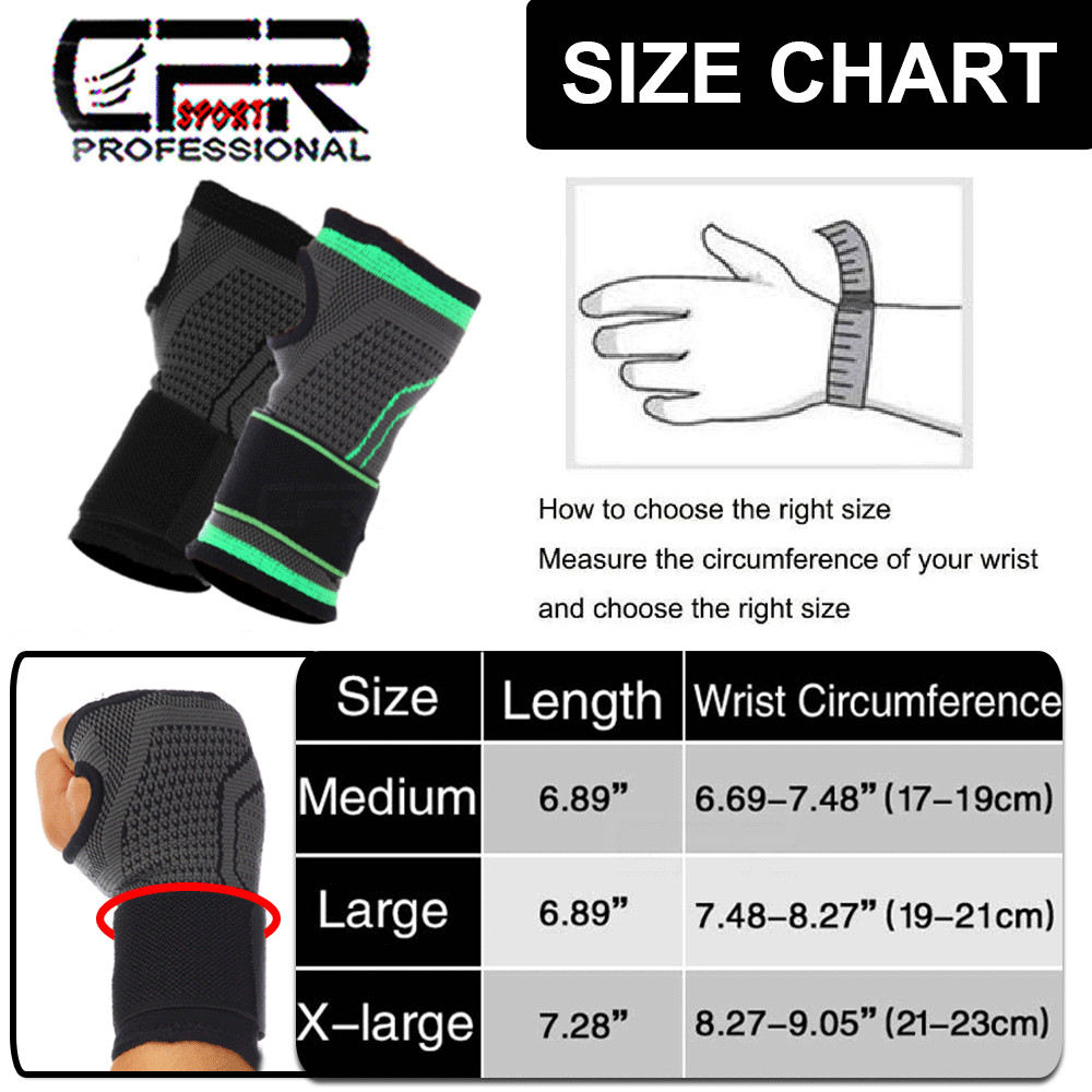 Adjustable Wrist Support Brace Compression Sleeve Arthritis Carpal Tunnel Hand