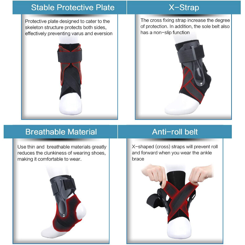 Ankle Brace Support Stabilizer Foot Guard Sprain Pain Relief Drop Foot Strap