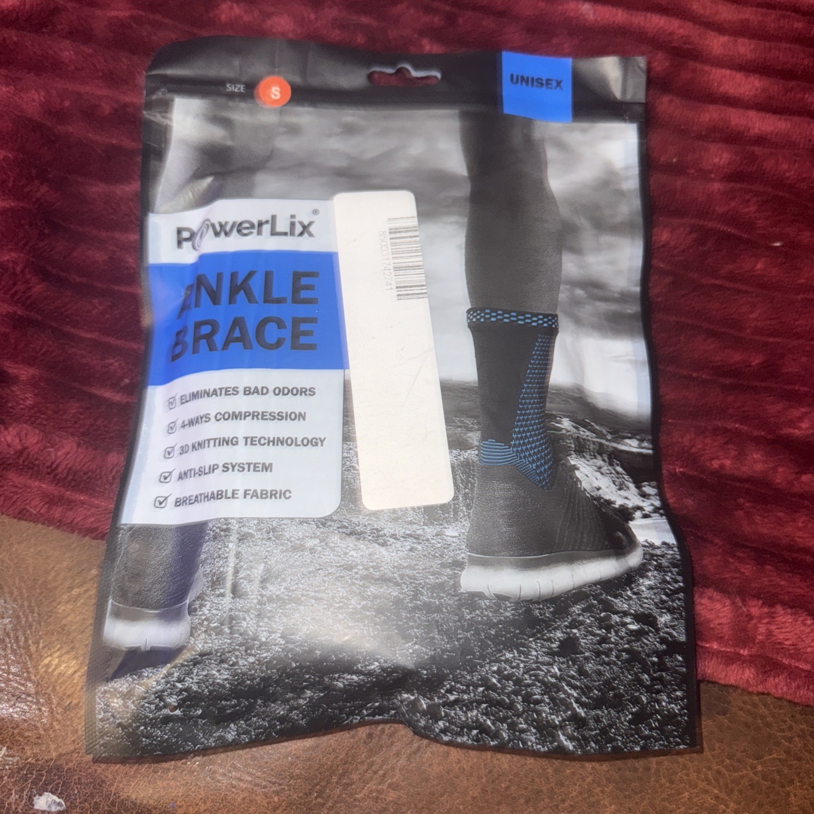 PowerLix Ankle Brace 4 Way Compression Unisex Size SMALL 1 Pair NEW