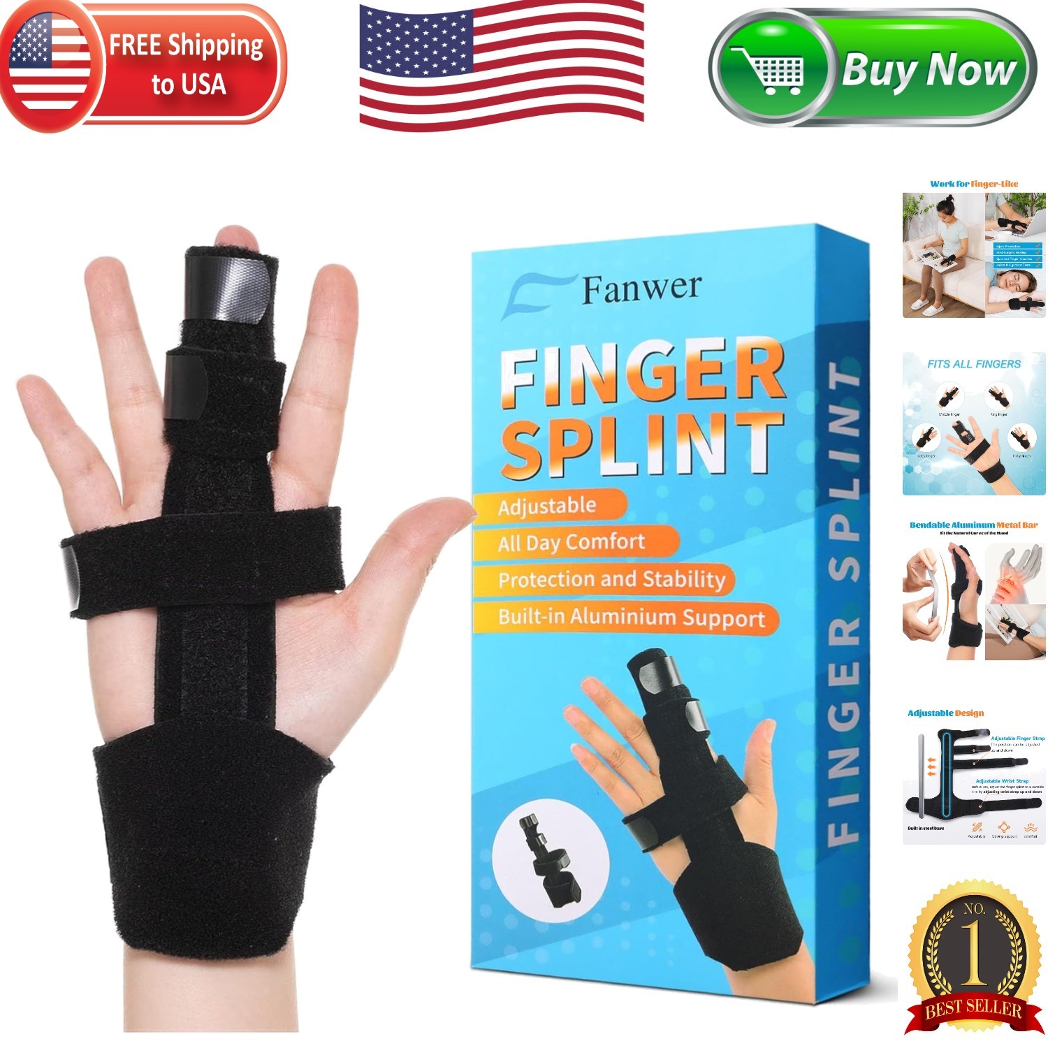 Adjustable Finger Brace – Comfort & Support for Arthritis, Tendonitis, Fractures