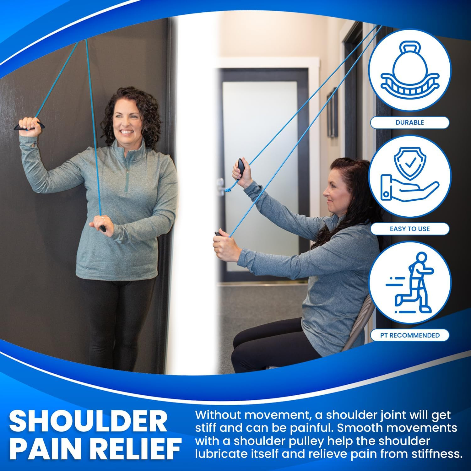 Shoulder Pulley over Door Physical Therapy Pain Relief Durable Metal Bracket …