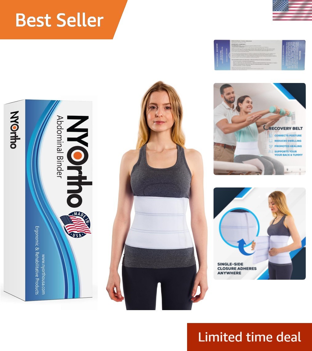 Custom Fit Abdominal Binder for Men and Women – 90-105” Compression Support Wrap