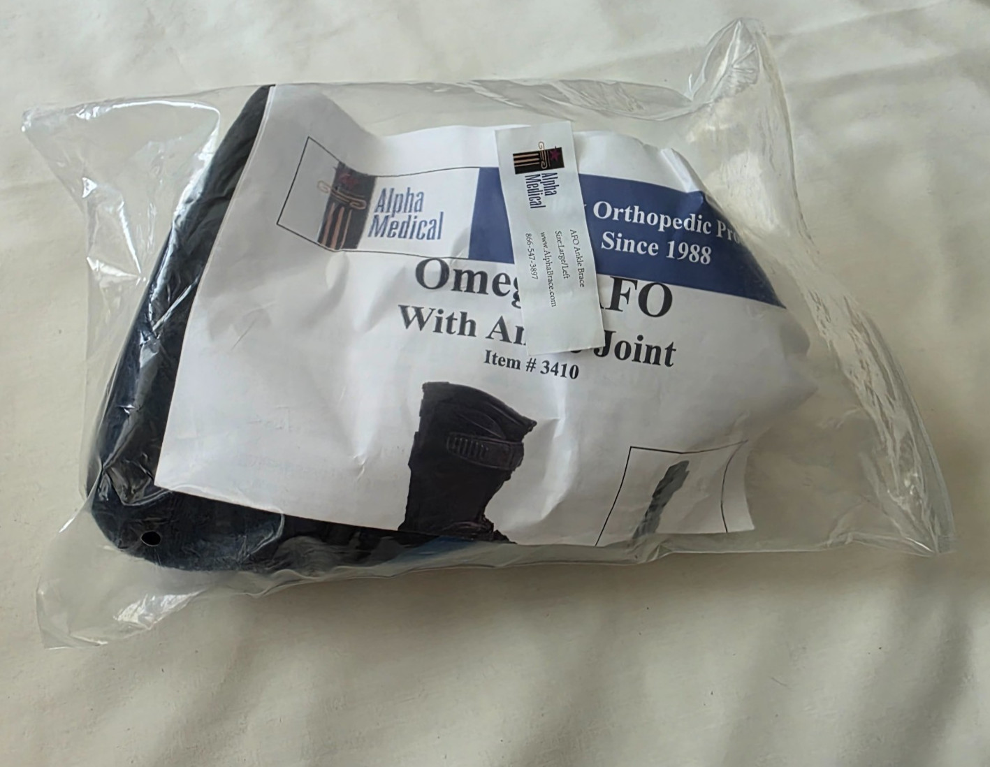 1-ALPHA MEDICAL-OMEGA AFO WITH ANKLE JOINT # 3410-NEW FREE SHIPPING!!