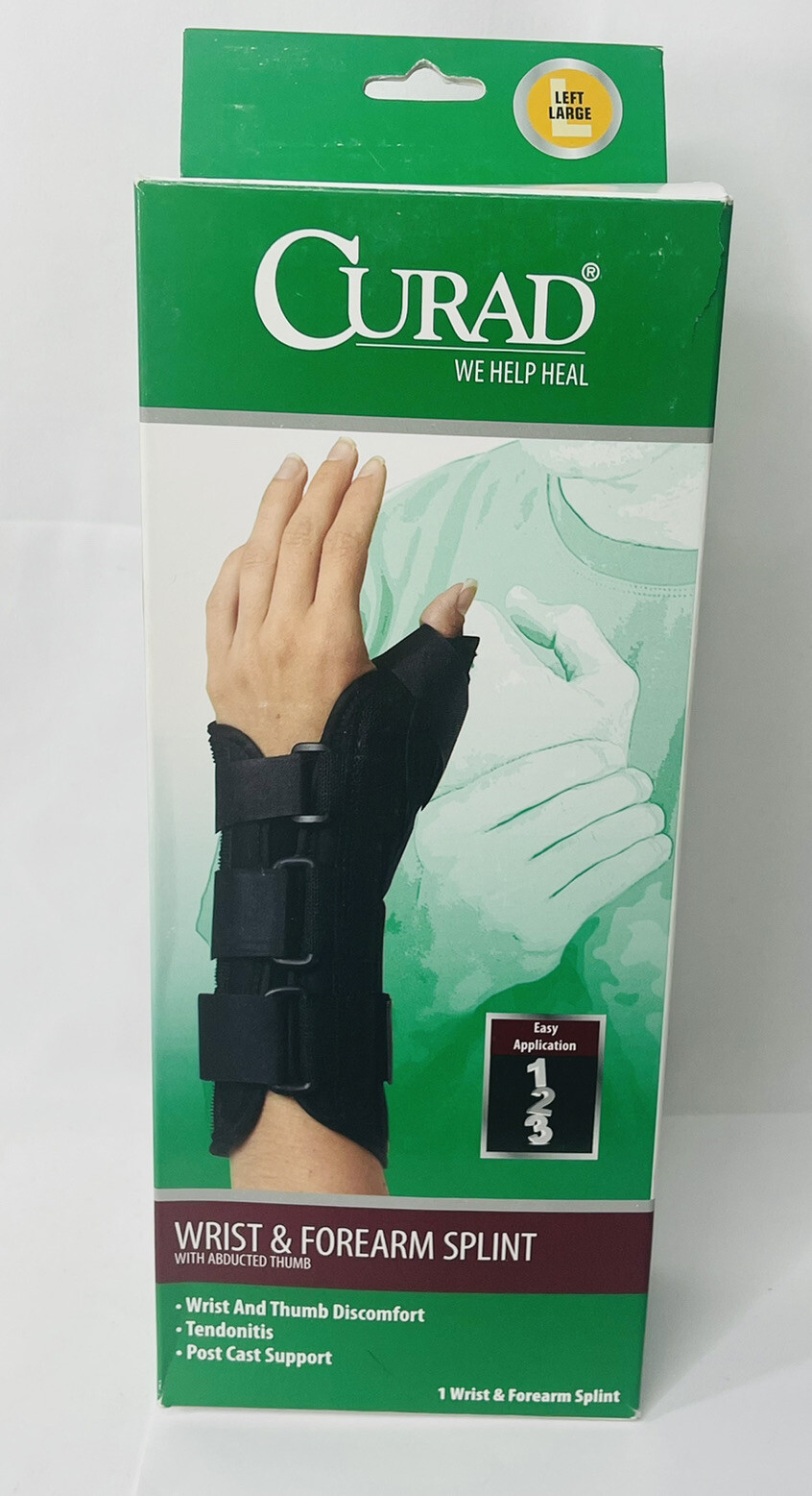 CURAD Wrist Forearm Splint Abducted Thumb Large Right Arm. New. Open Box