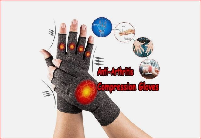 Copper Compression Arthritis Gloves Hand Wrist Support, Pain Relief Fingerless