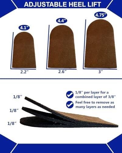 Adjustable Heel Lift Pack of 2 Corrector for Leg Length Discrepancy Balance