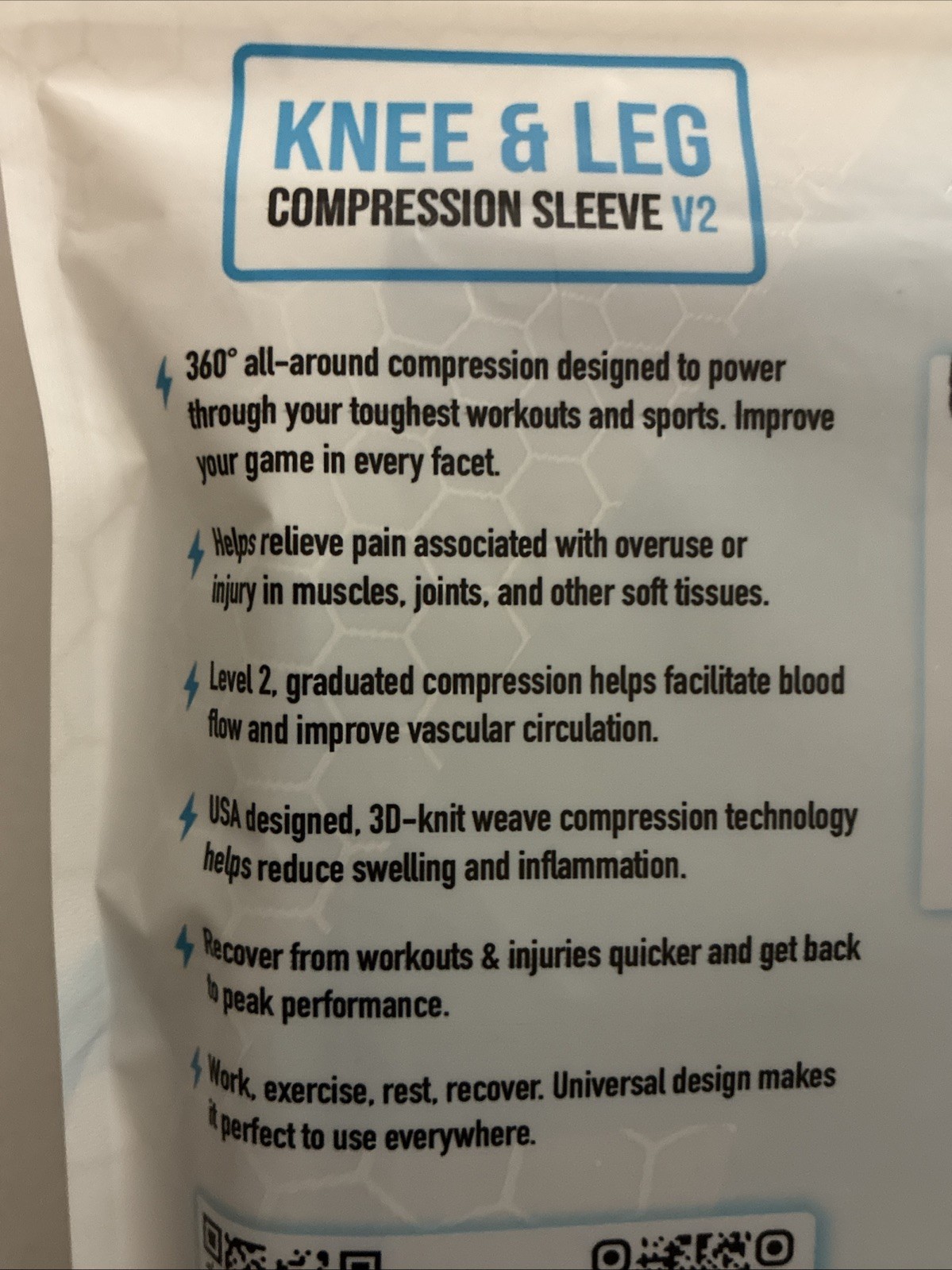 TheraFlex Performance Compression Sleeve V2 Knee & Leg Unisex Large, 2 Sleeves