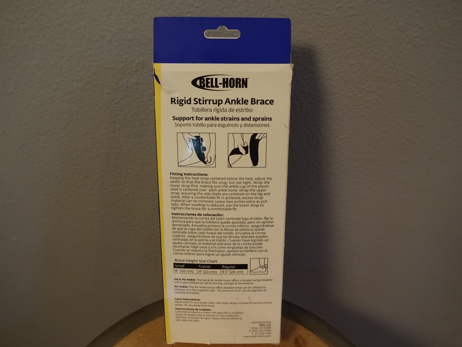 Bell Horn Air/Gel Rigid Stirrup Ankle Brace Regular Large NEW