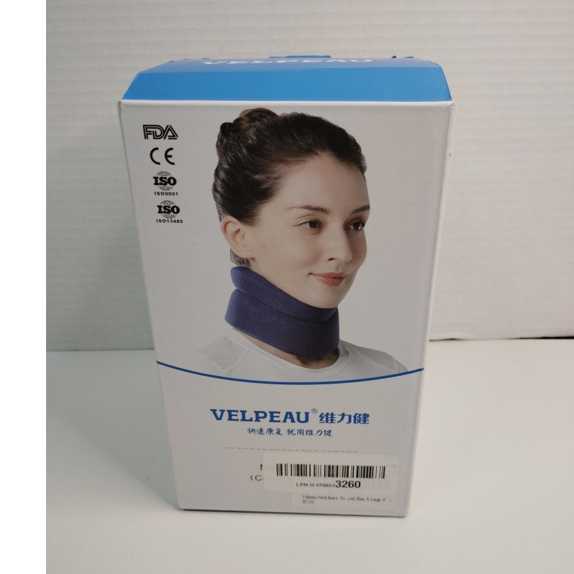 VELPEAU Neck Brace VP0201 Blue Large FDA CE ISO Certified Stabilization Size Xl