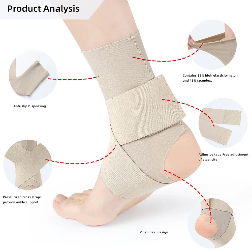 1PC Adjustable Compression Ankle Support Brace, Sports Ankle Stabilizer for Runn