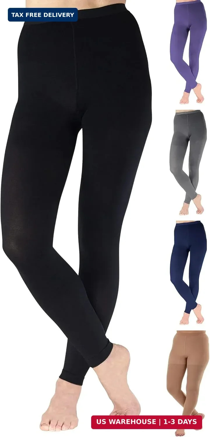 Compression Leggings for Women 20-30mmHg – Footles High Waist Compression Tights