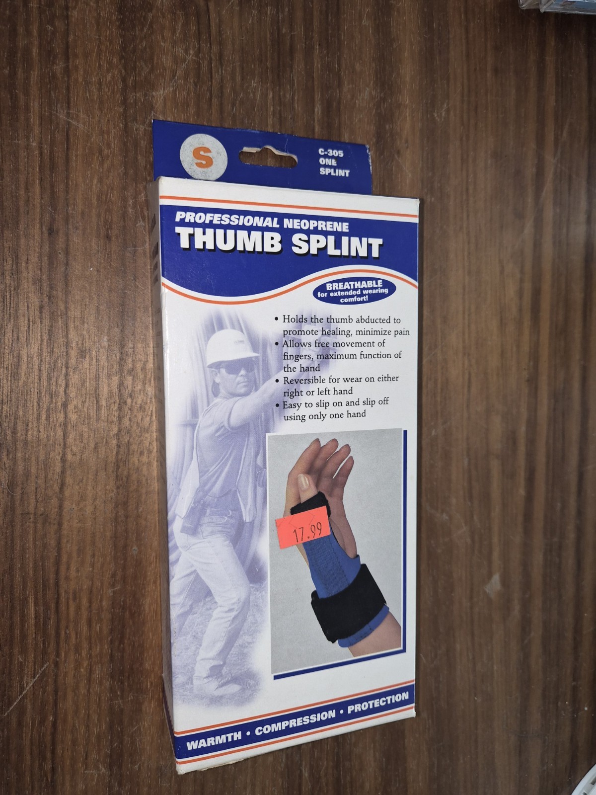 CHAMPION Professional Neoprene Thumb Splint C-305 SMALL New In Box