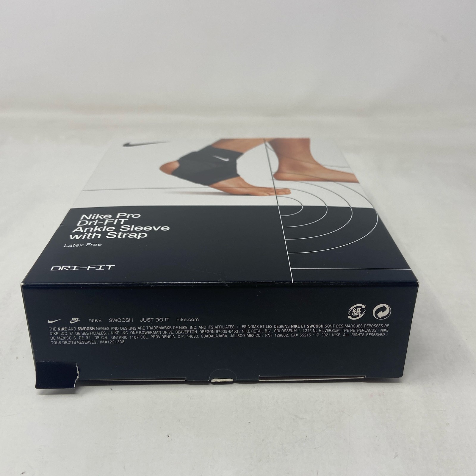 Nike Pro Dri-FIT Ankle Sleeve w/ Strap Black/White XL – 2 PACK