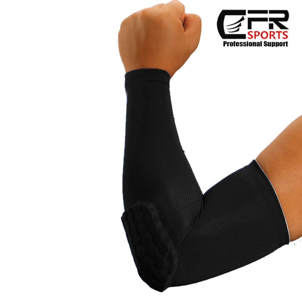 Compression Sleeve Arm Elbow Support Brace Joint Honeycomb Pad Arthritis Workout