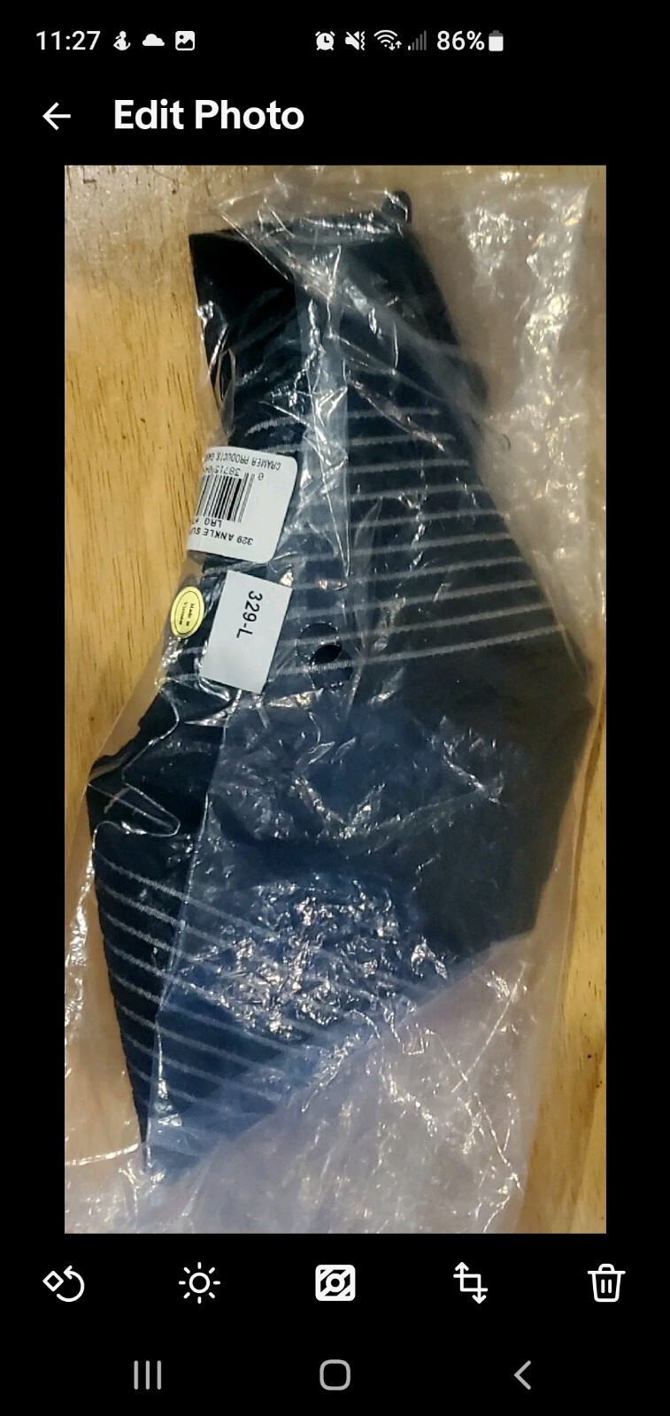Active Ankle 329 Ankle Stabilizer Compression Sleeve W/ Straps Size Large Black