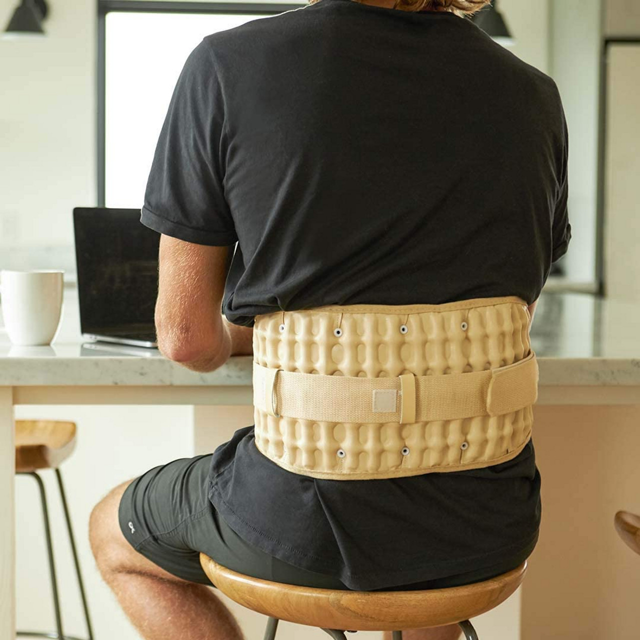 Adjustable Stretch Compression 2 In 1 Back Pain Relief 25-41in/42-55in Size Belt