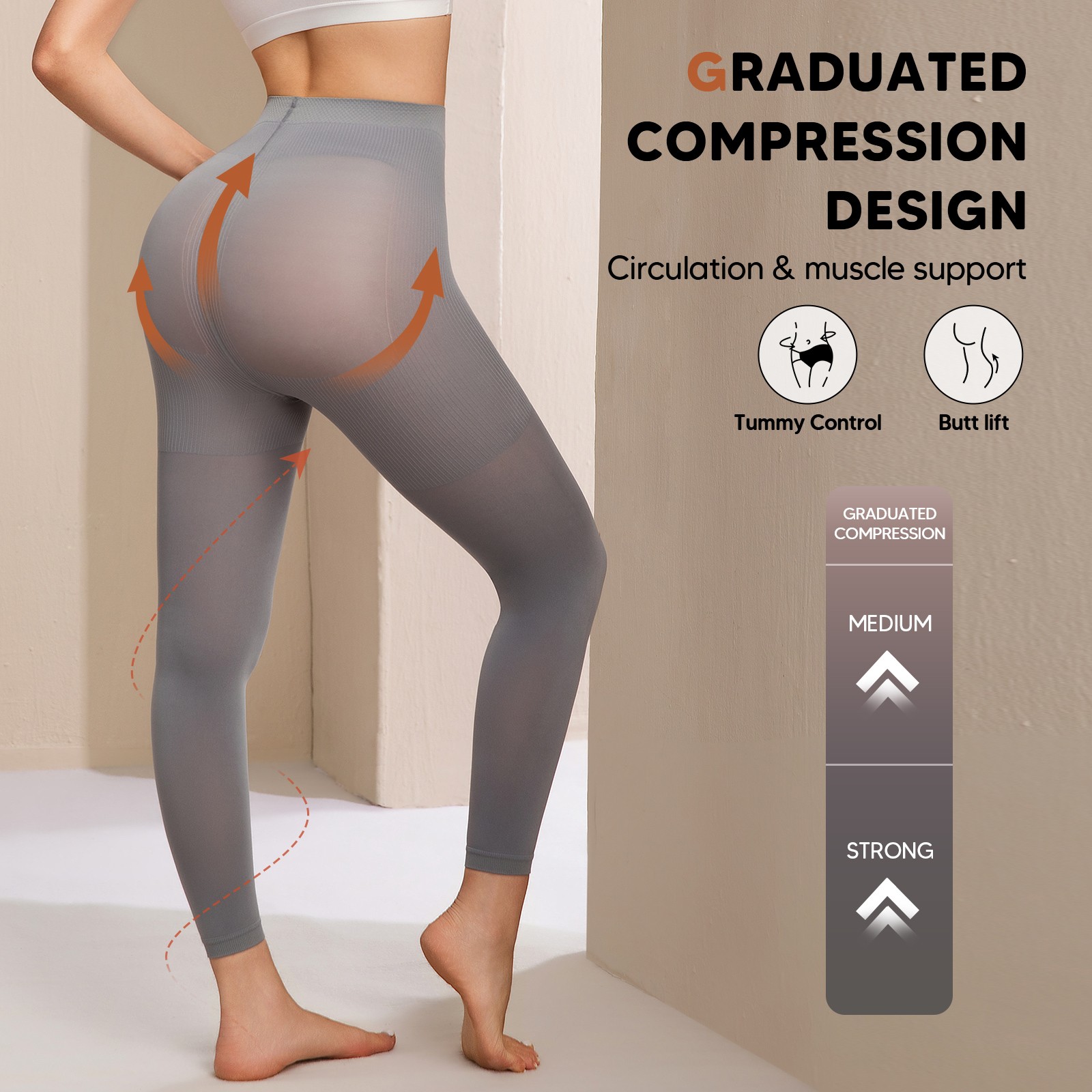 Compression Pantyhose for Women 8-15mmHg Graduated Compression Stockings S-XXL