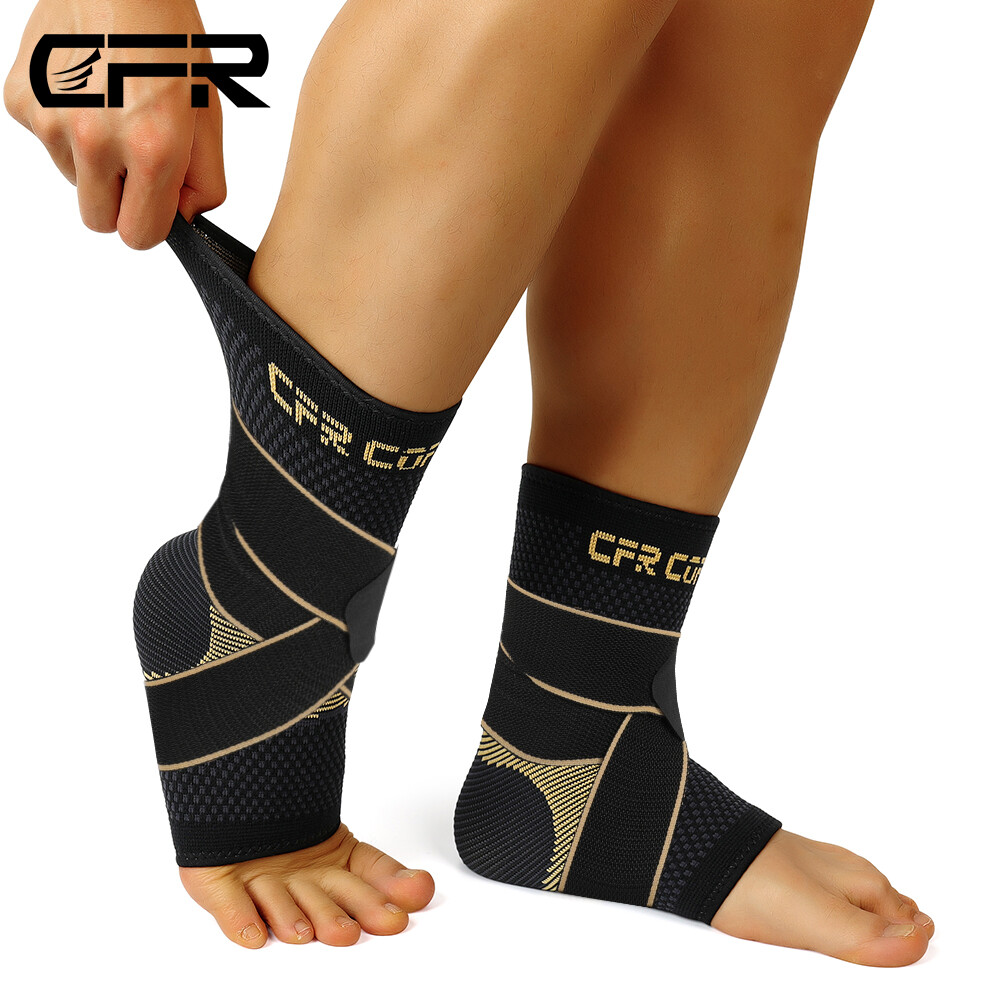 Copper Ankle Brace Support Compression Sleeve Plantar Fasciitis Foot Wrap CFR
