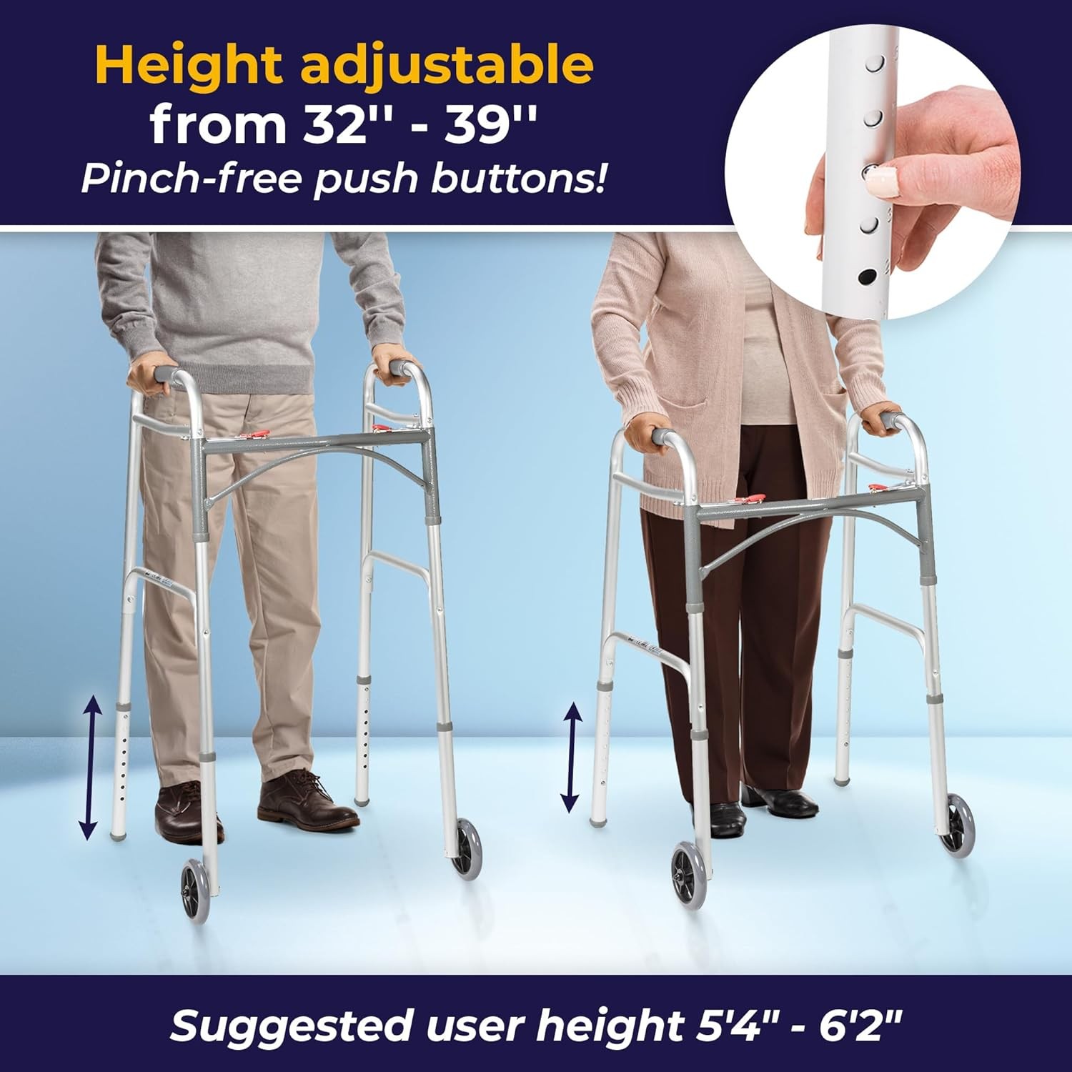 Lightweight Folding Mobility Rolling Walker for Seniors