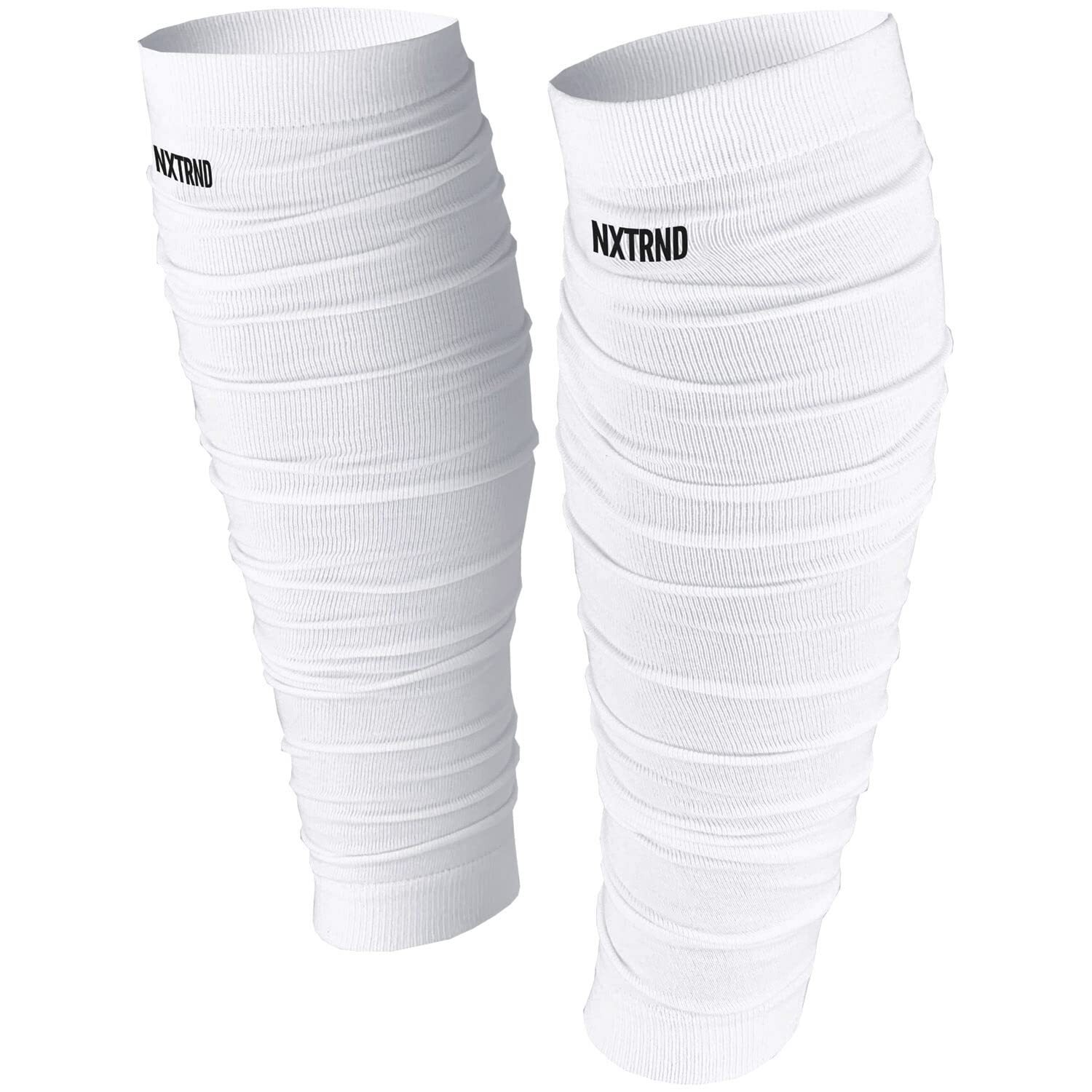 Nxtrnd Football Leg Sleeves Calf Sleeves for Men & Boys Sold as a Pair White