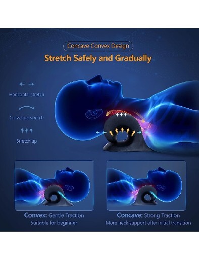 Neck Stretcher for Neck Pain Relief, Heated Cervical Traction Device Pillow